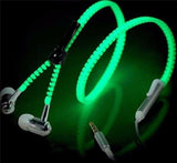 In-Ear Glow In The Dark Zipper Earphone