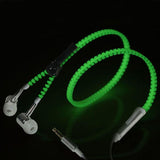 In-Ear Glow In The Dark Zipper Earphone