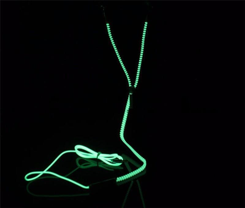 In-Ear Glow In The Dark Zipper Earphone