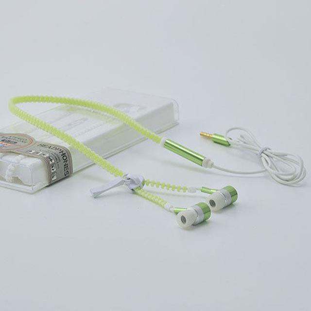 In-Ear Glow In The Dark Zipper Earphone