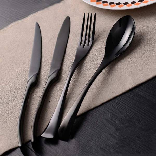 4PCS black metal Flatware Cutlery