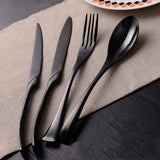 4PCS black metal Flatware Cutlery