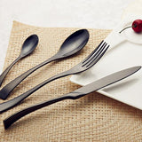 4PCS black metal Flatware Cutlery