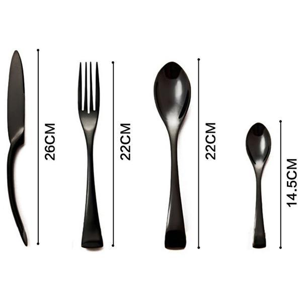 4PCS black metal Flatware Cutlery