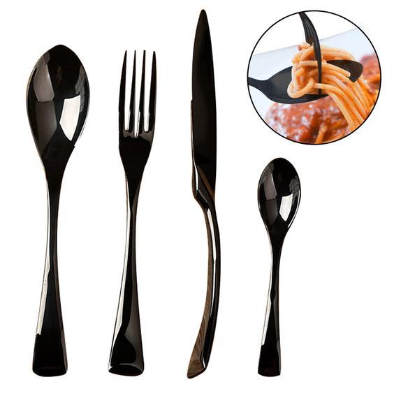 4PCS black metal Flatware Cutlery