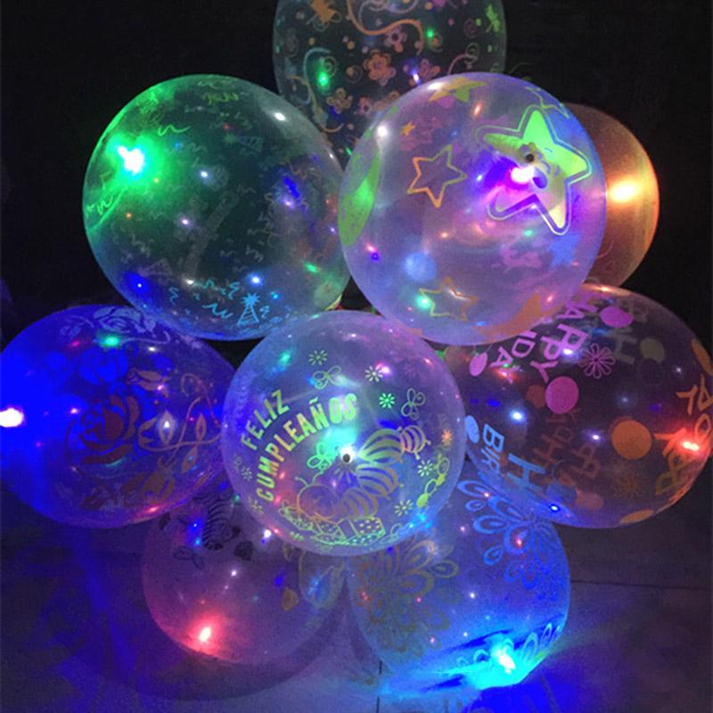 10 Pcs of LED Light Up Balloons