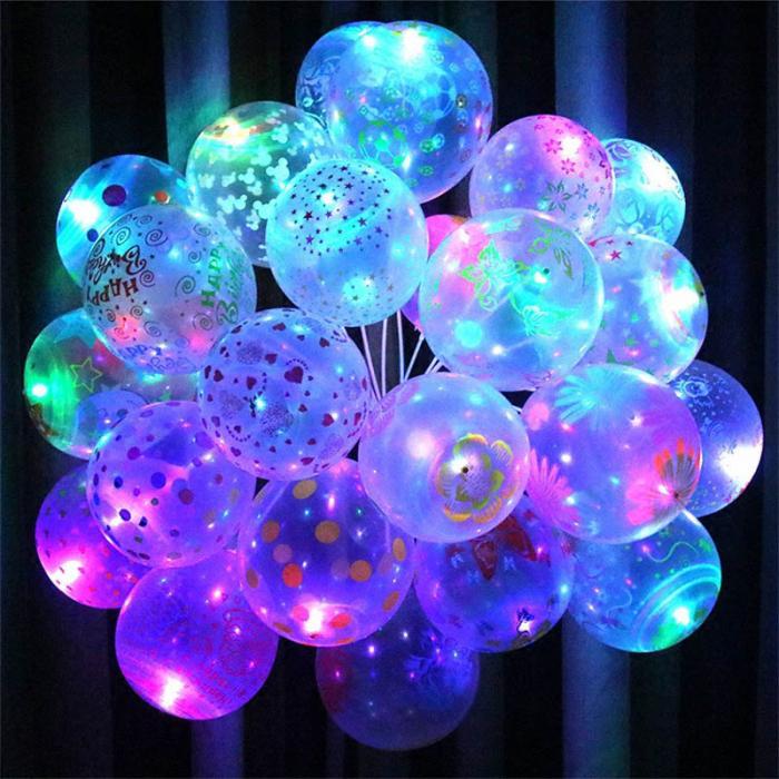 10 Pcs of LED Light Up Balloons