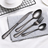 4PCS black metal Flatware Cutlery