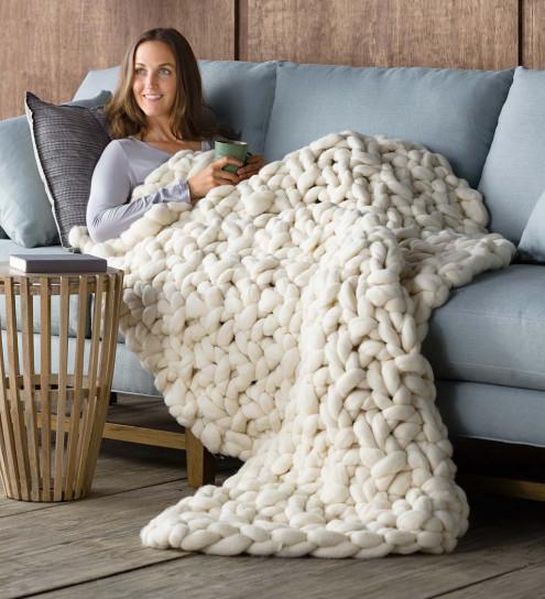 Chunky  Yarn Throw